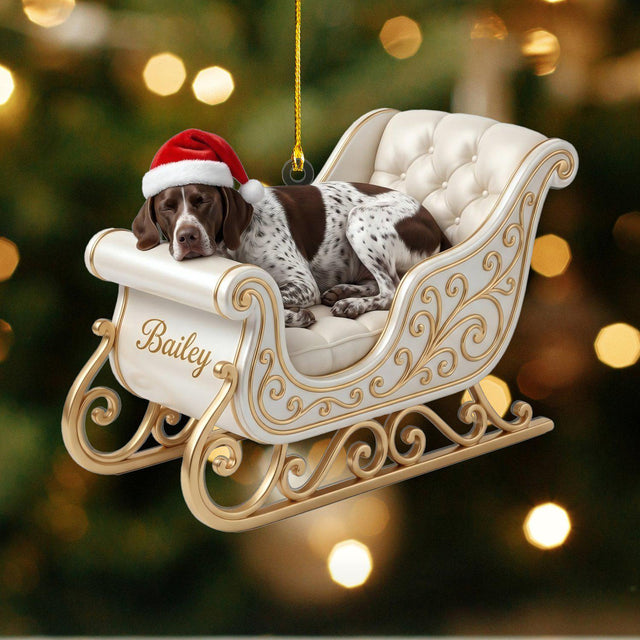 Personalized German Shorthaired Pointer Sleigh Ornament